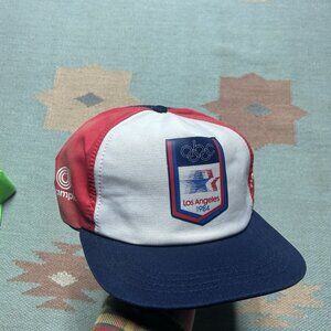 Vintage 80s trucker hat mesh cap 1984 Olympics Los Angeles California champion